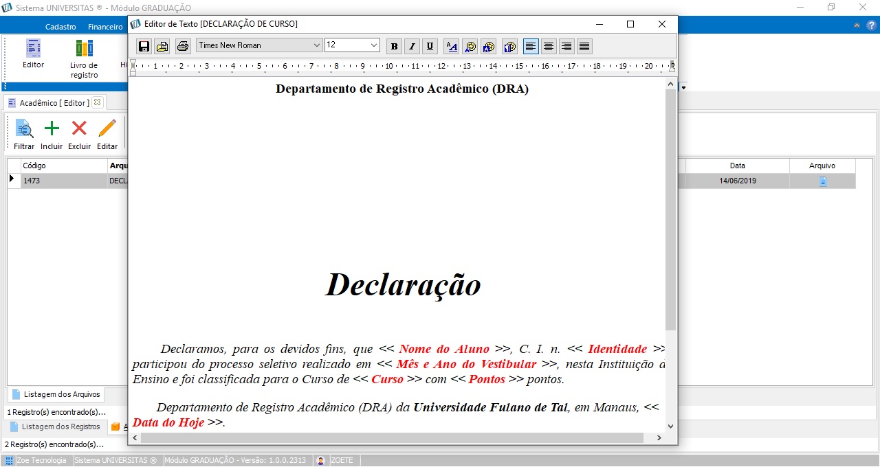 Editor de Modelos